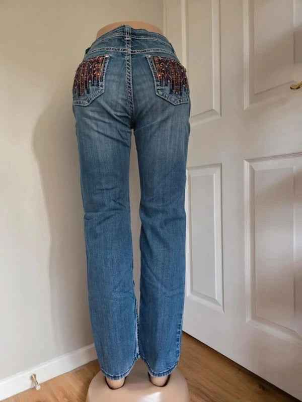Vintage Y2K Reba Mid Rise Straight Leg Jeans UK Size 10