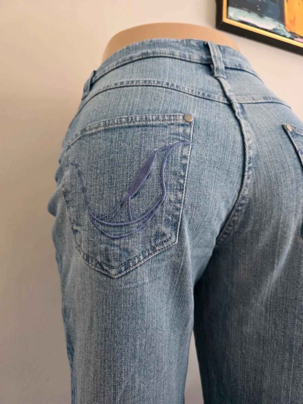 Cecilia Mid Rise Wide Leg Vintage Y2K Jeans UK Size 12