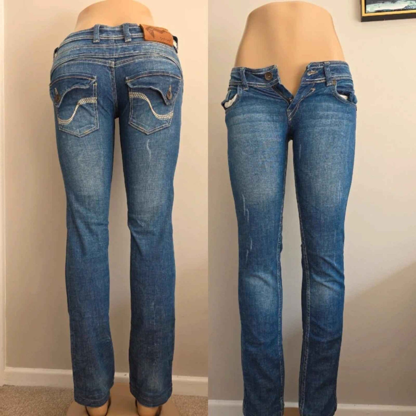 MGL Low Rise Straight Vintage Y2K Jeans UK Size 6