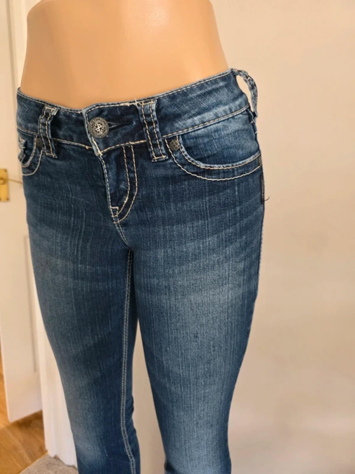 Vintage Y2K Silver Jeans Low Rise Bootcut Jeans UK Size 6