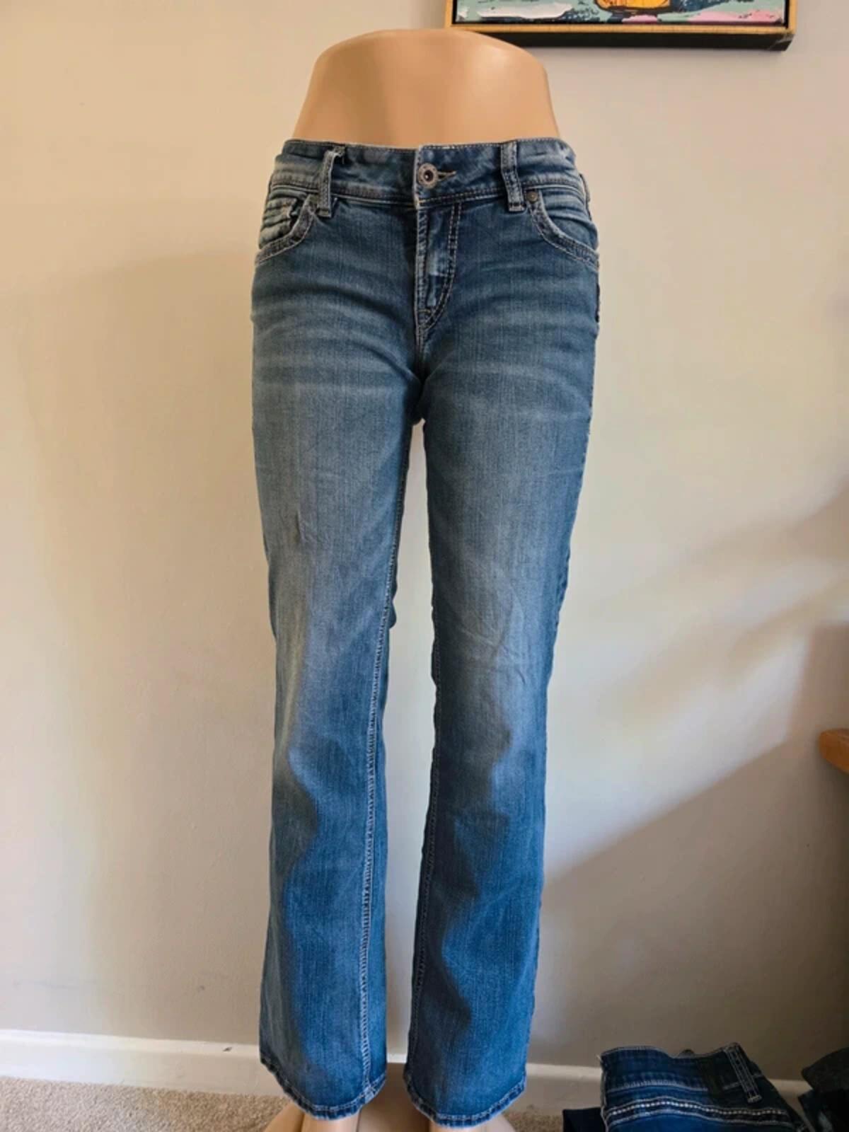Silver Jeans Mid Rise Slim Bootcut Jeans UK Size 12