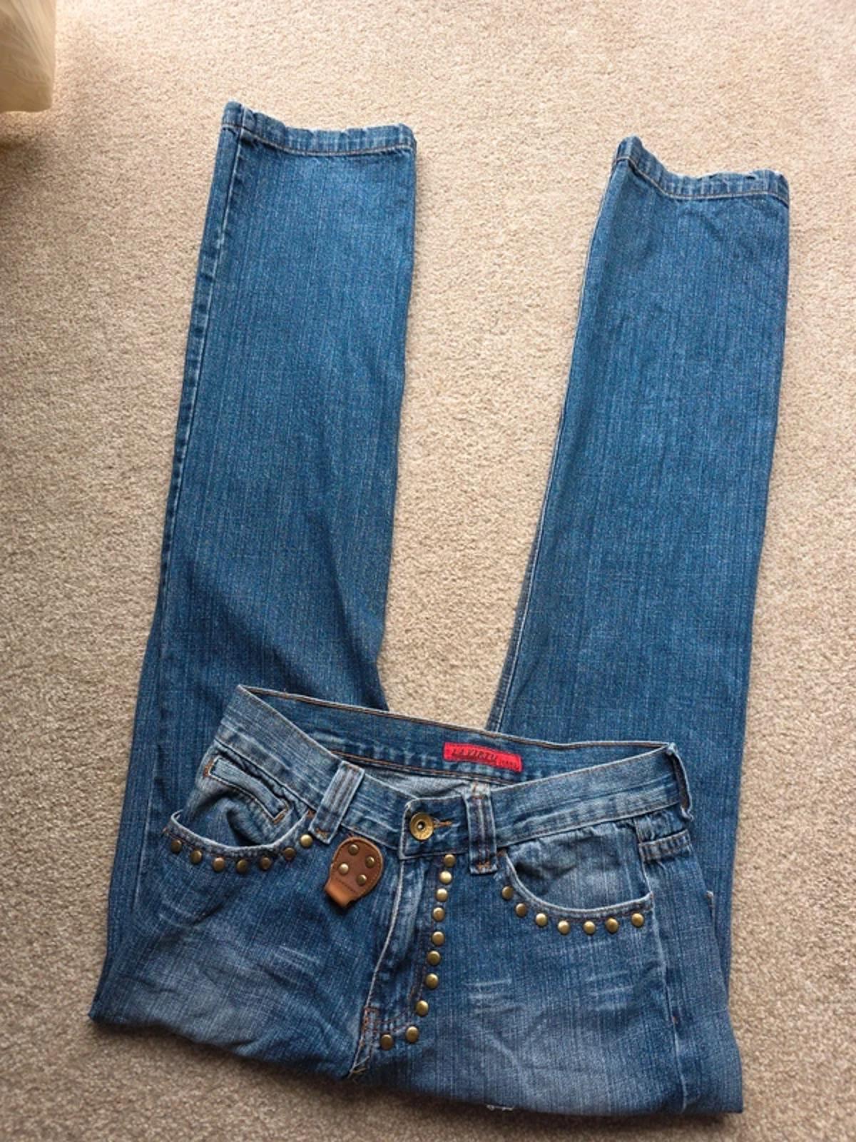 Y2K La Virtu Mid Rise Bootcut Jeans UK Size 10 Tall