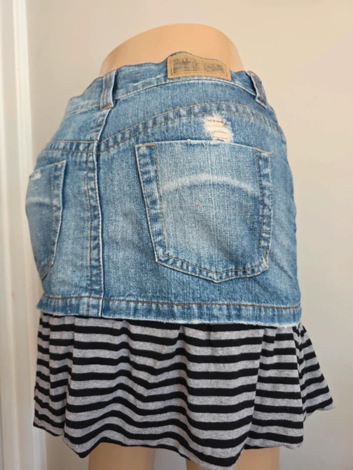 Terranova Vintage Y2K Low Rise Denim Mini Skirt UK Size 8/10