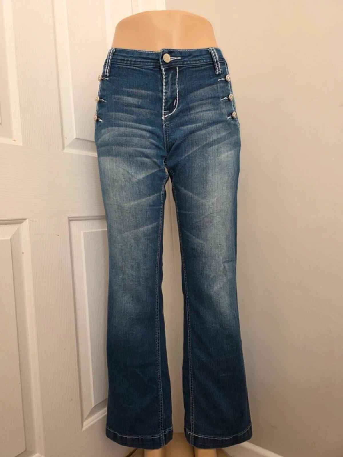 Luxury Blues Mid Rise Bootcut Vintage Y2K Jeans UK Size 12