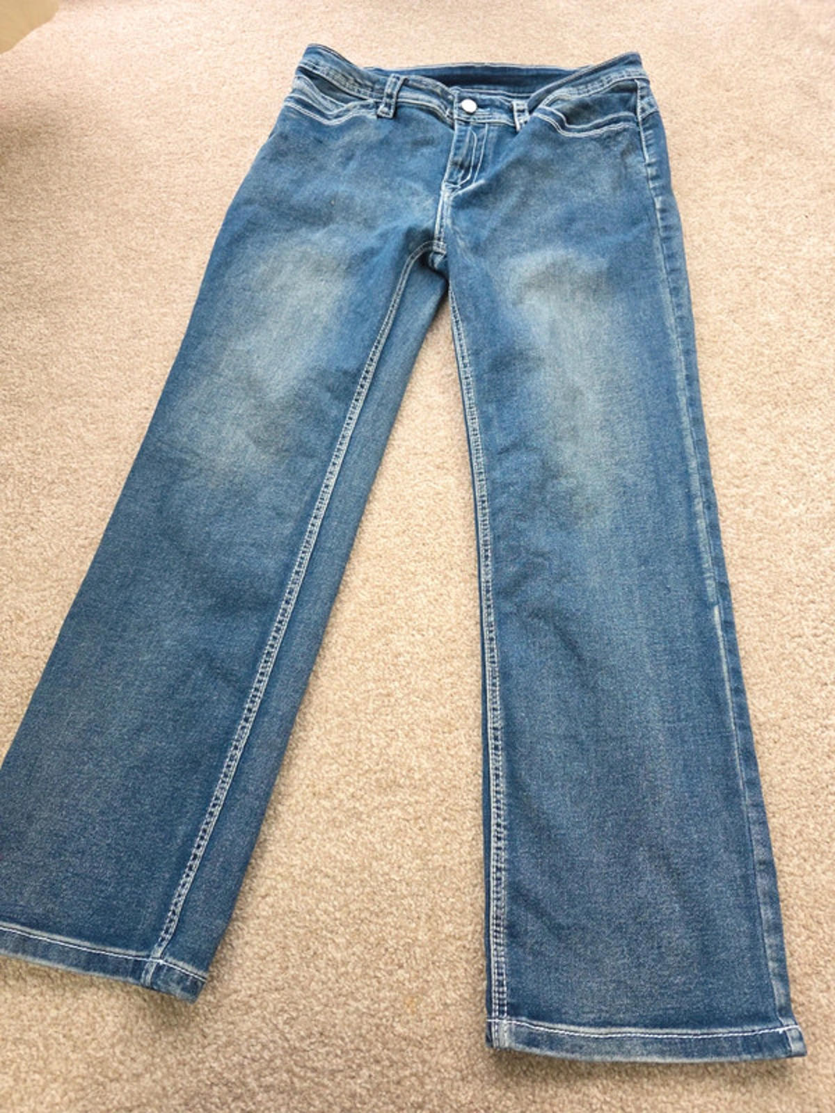 Vintage Y2K No-Label Mid Rise Straight Jeans UK Size 14 Petite