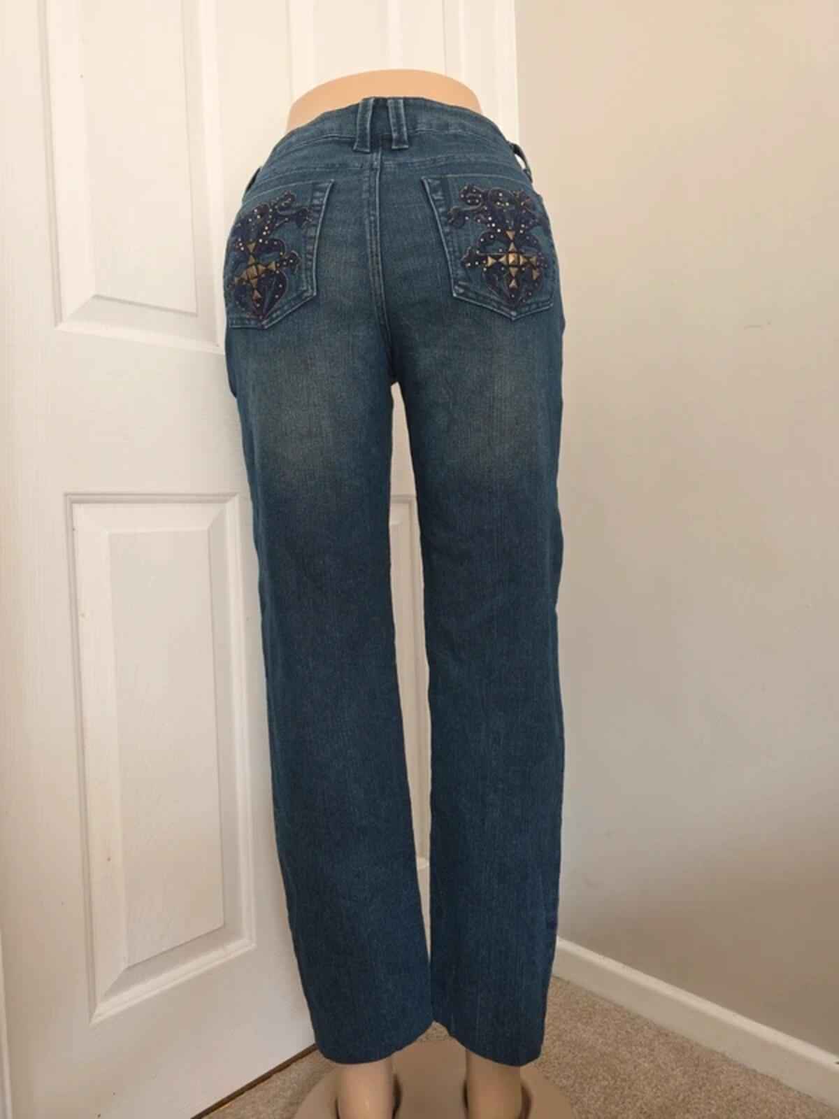 Style & Co Mid Rise Straight Vintage Y2K Jeans UK Size 10 Petite