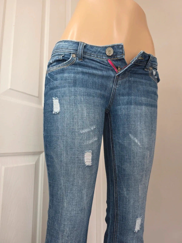 Almost Famous Ultra Low Rise Bootcut Vintage Y2K Jeans UK Size 6