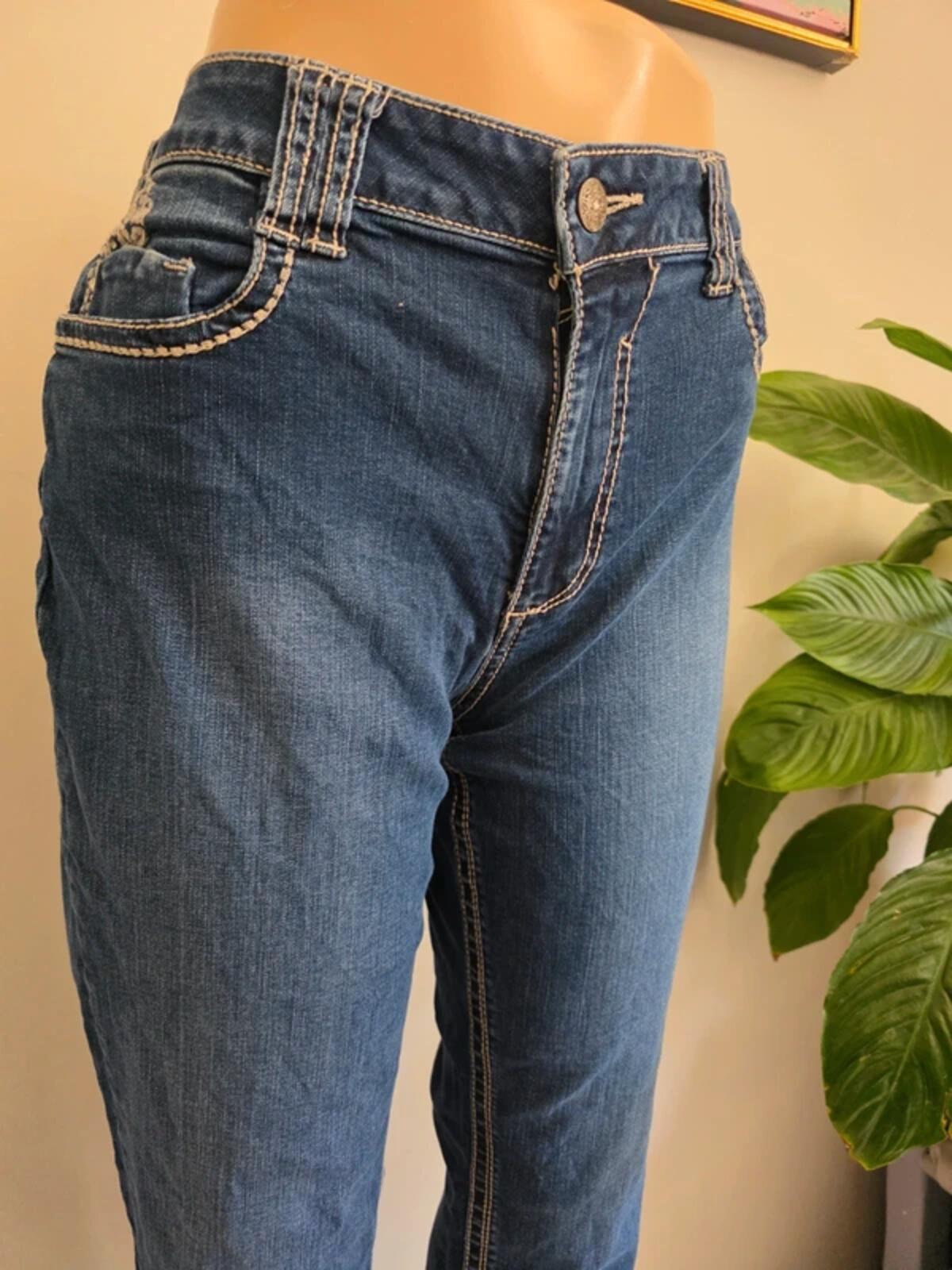 Halladay High Rise Embellished Slim Jeans UK Size 12