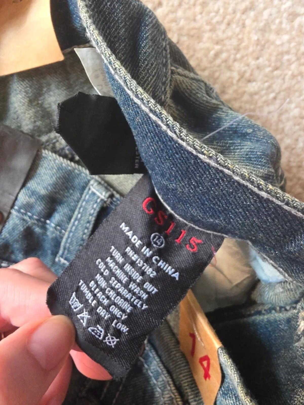 GS115 High Rise Straight Baggy Vintage Y2K Jeans UK Size 4/6 Petite