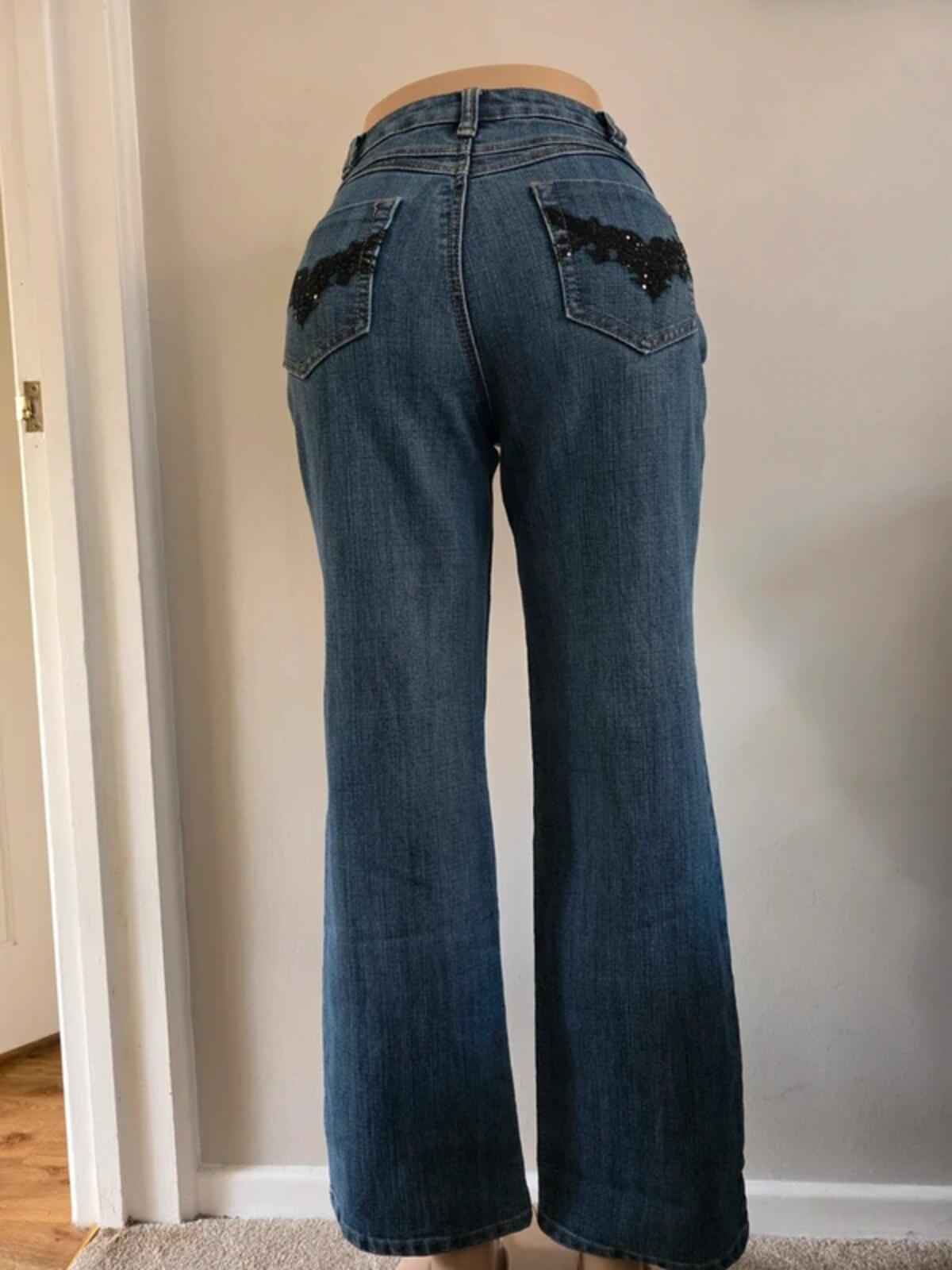 Dressbarn Petite Mid Rise Bootcut Jeans UK Size 12