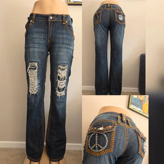 Premium Jeans by GT Low Rise Bootcut Vintage Y2K Jeans UK Size 12 Tall