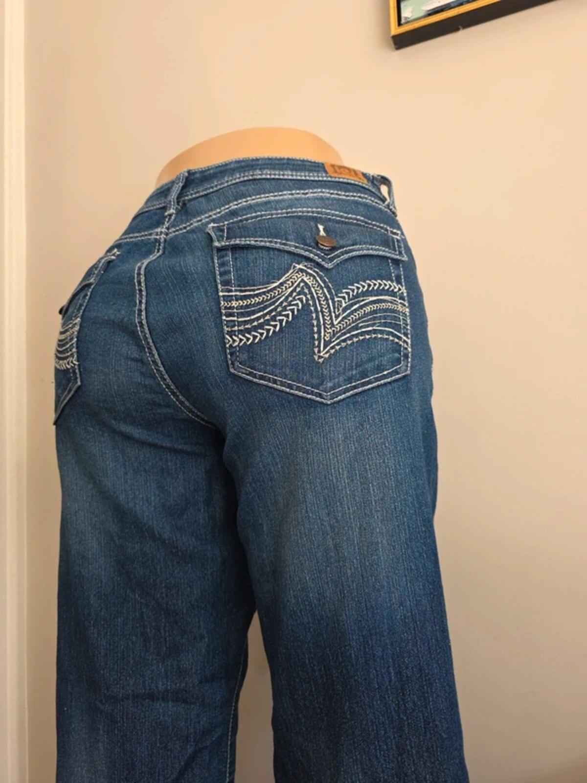 L.E.I Mid Rise Wide Leg Vintage Y2K Jeans UK Size 16 Petite