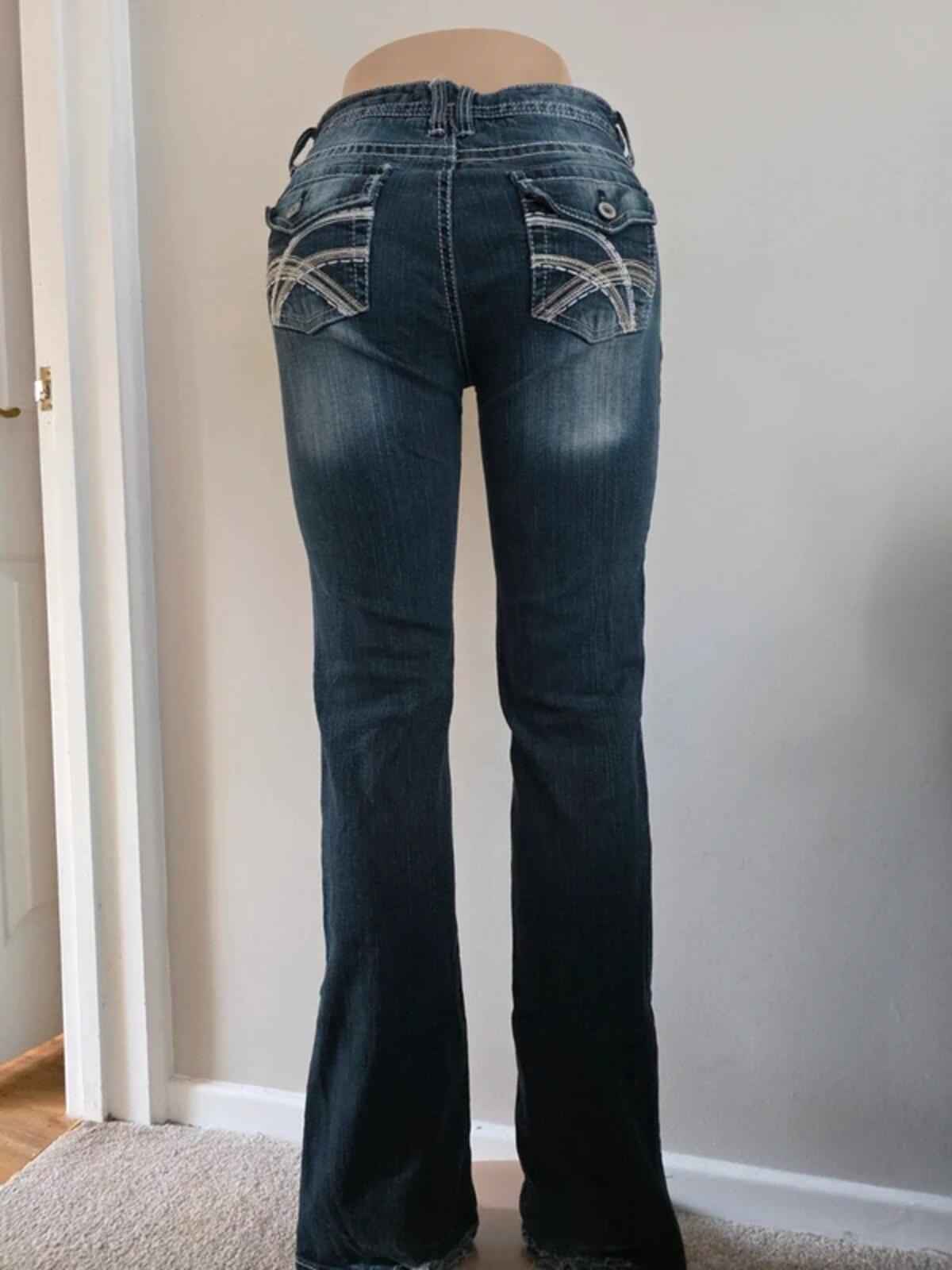 Rue 21 Mid Rise Bootcut Vintage Y2K Jeans UK Size 10/12 Tall