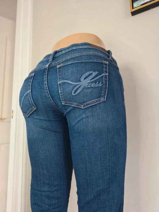 Guess Ultra Low Rise Straight Vintage Y2K Jeans UK Size 6 Tall