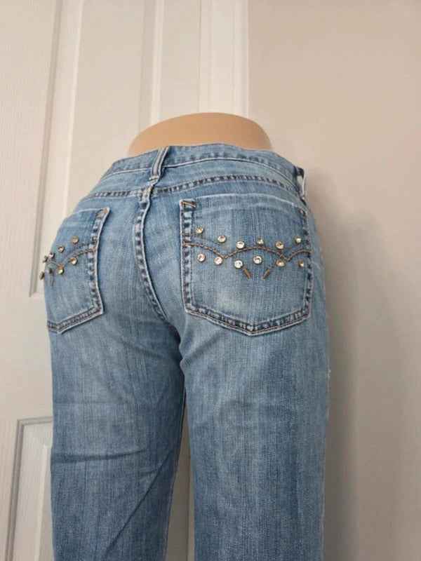 Gap Ultra Low Rise Blingy Bootcut Vintage Y2K Jeans UK Size 8 Tall