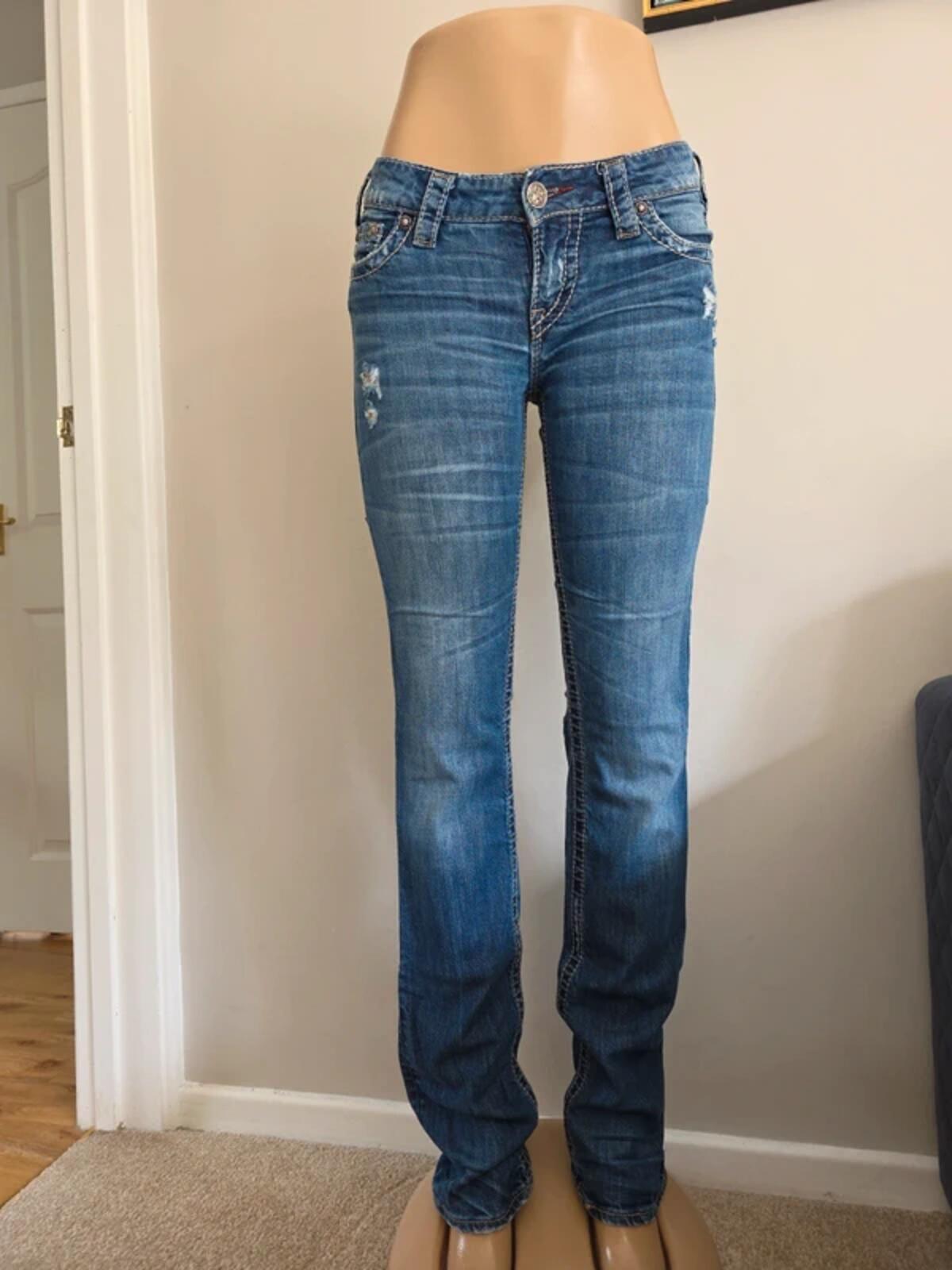 1921 Vintage Y2K Low Rise Straight Jeans UK Size 6/8 Tall