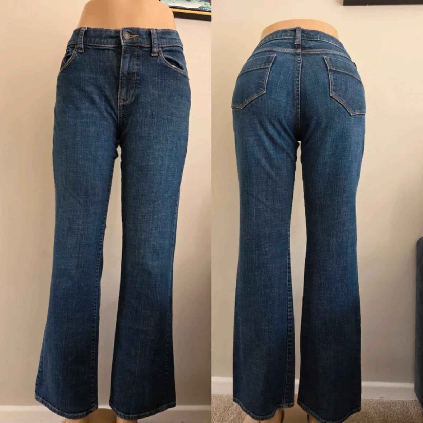 Vintage Y2K Old Navy Mid Rise Wide Leg Bootcut Jeans UK Size 12