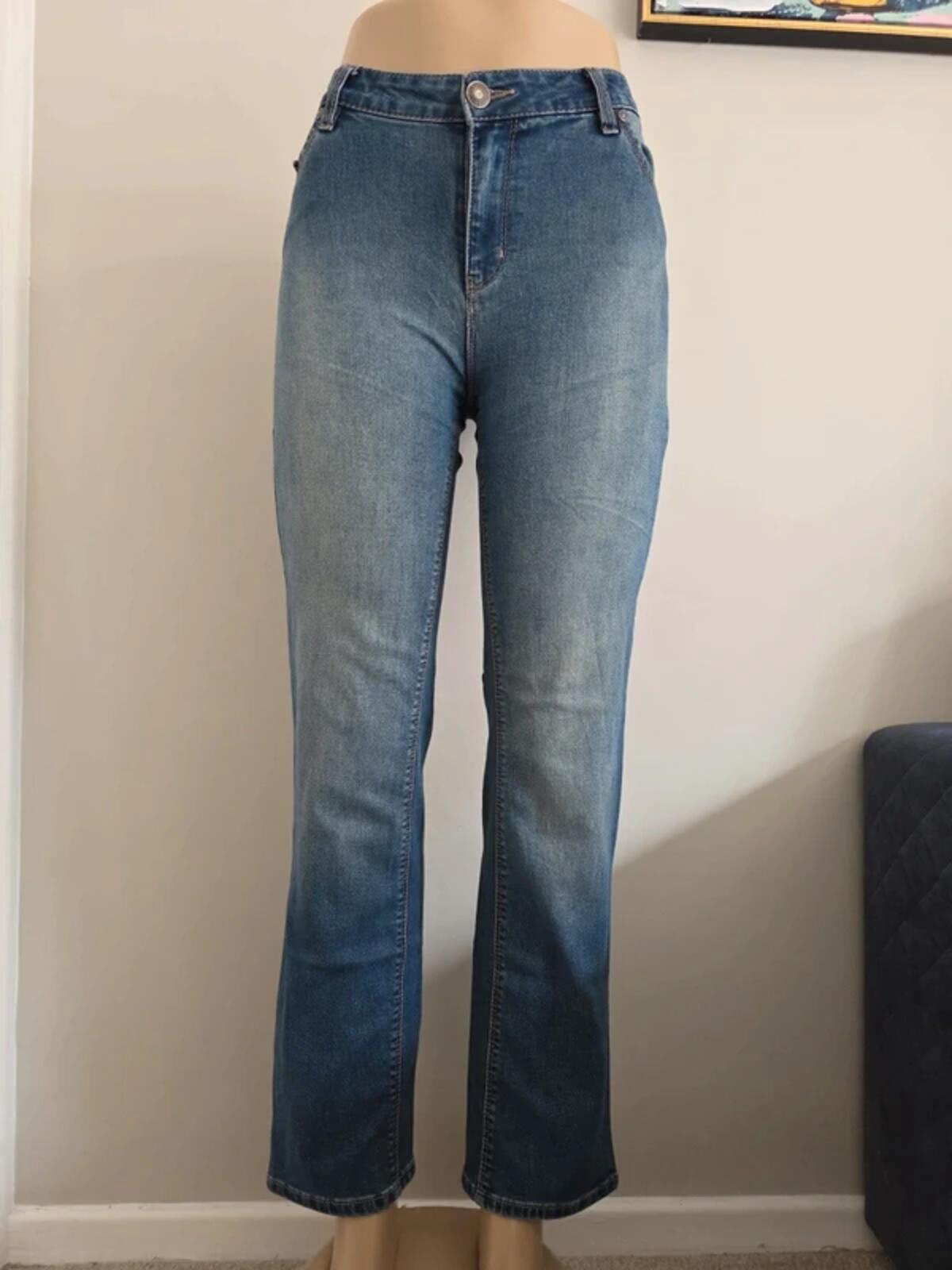 Buffalo David Bitton Mid Rise Straight Vintage Y2K Jeans UK Size 10/12 Petite