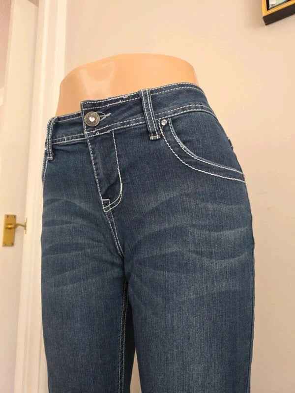 Natural Reflections Mid Rise Blingy Bootcut Vintage Y2K Jeans UK Size 12