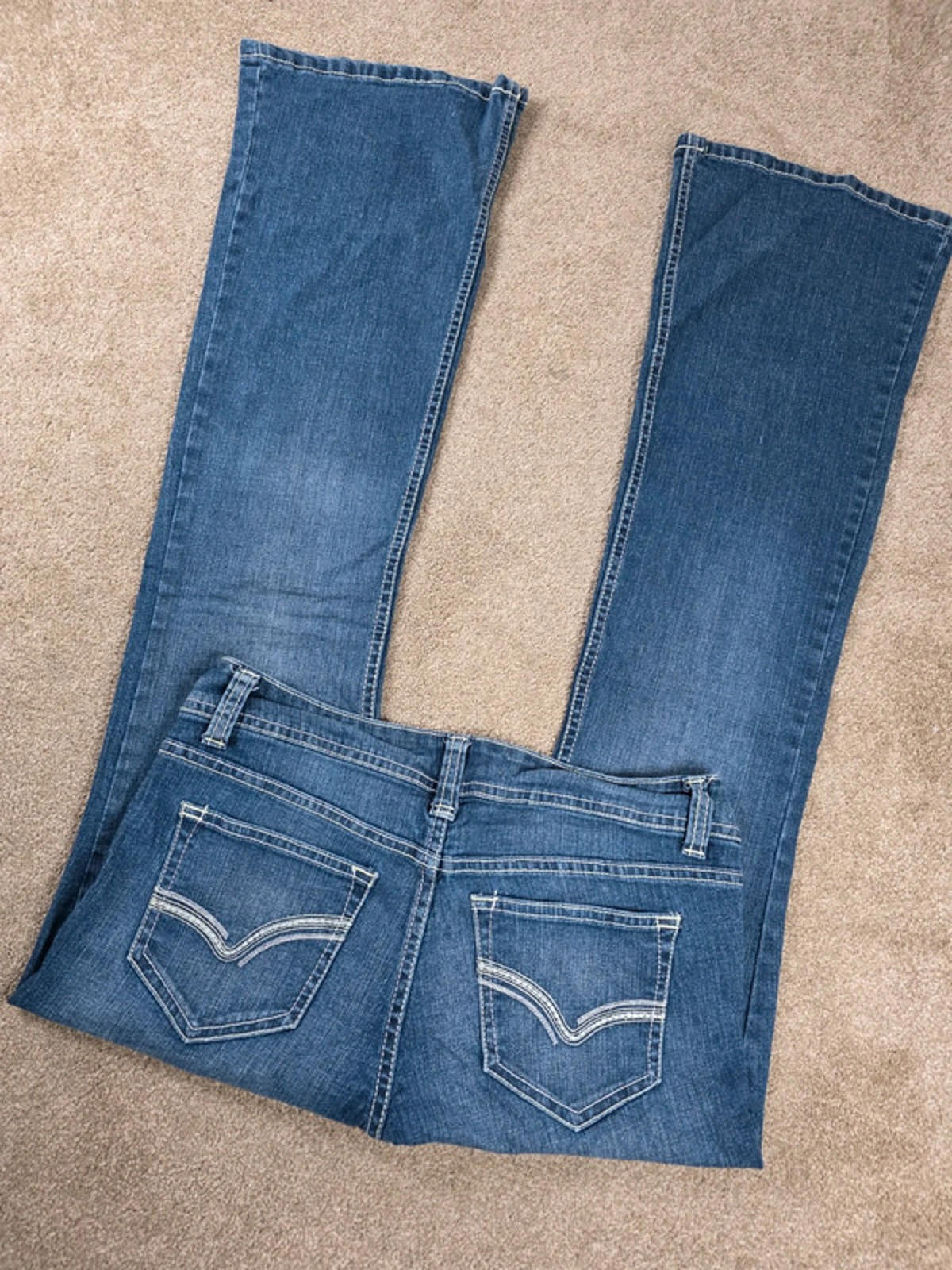 Vintage Y2K No Boundaries Low Rise Flared Jeans UK Size 12