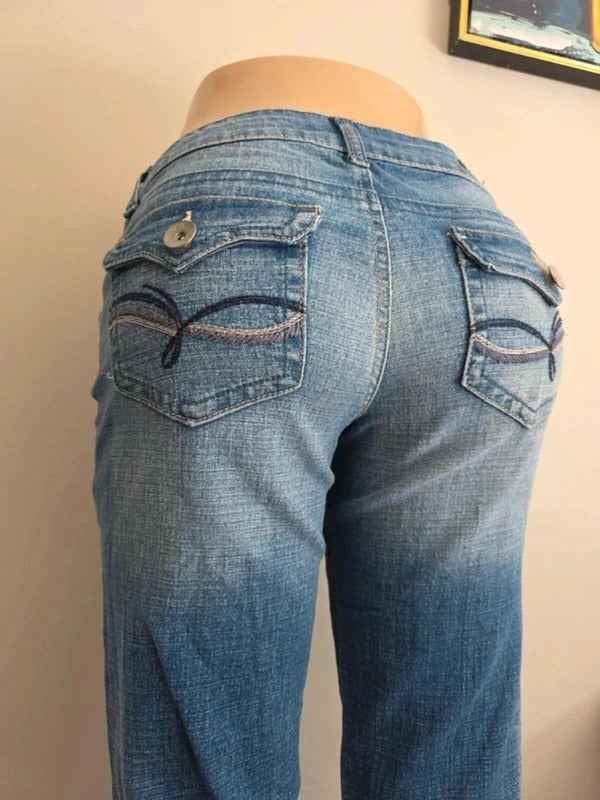 L.e.i Low Rise Relaxed Bootcut Vintage Y2K Jeans UK Size 8/10 Tall