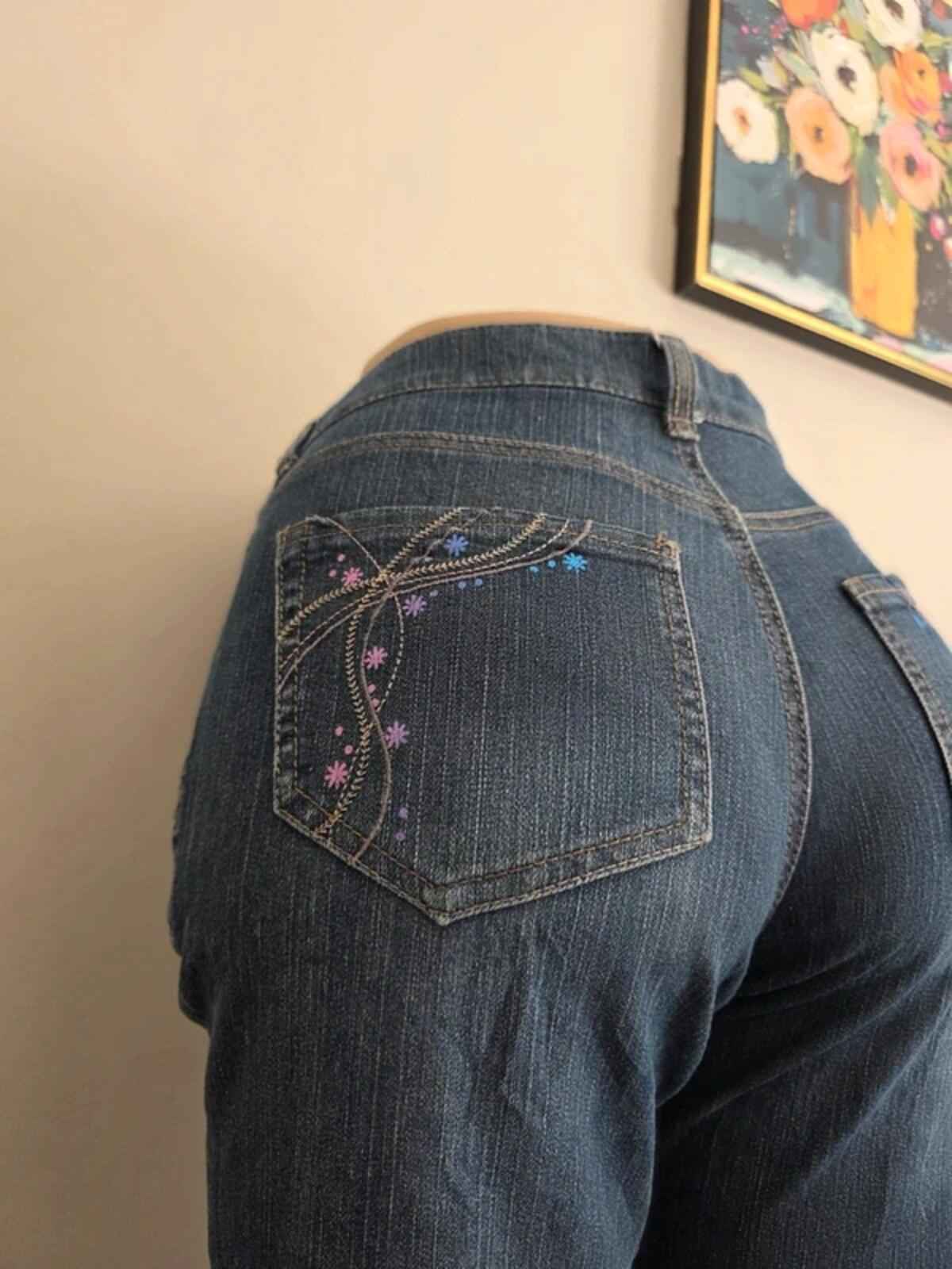 Flash High Rise Wide Leg Straight Vintage Y2K Jeans UK Size 14 Petite