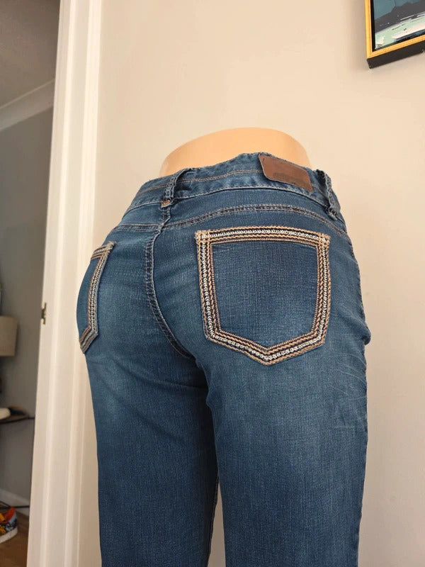 Maurices Low Rise Bootcut Vintage Y2K Jeans UK Size 8/10 Tall