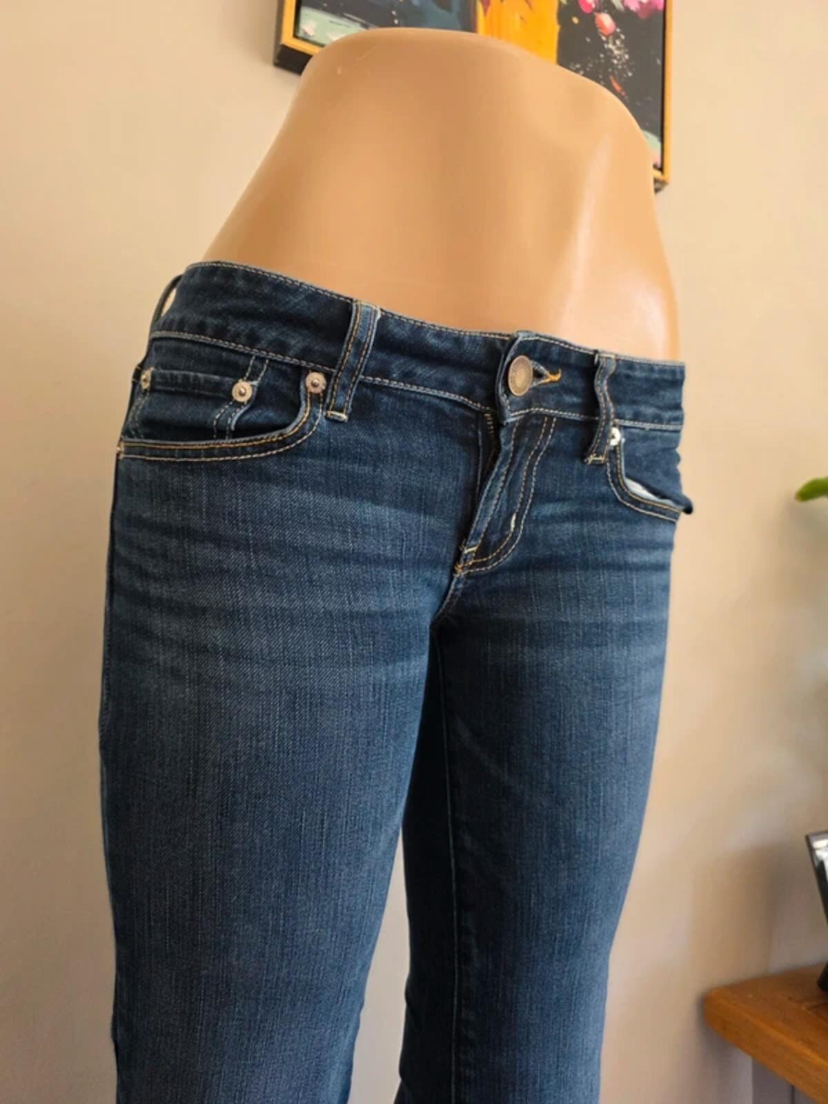 Vintage Y2K American Eagle Ultra Low Rise Petite Bootcut Jeans UK Size 6