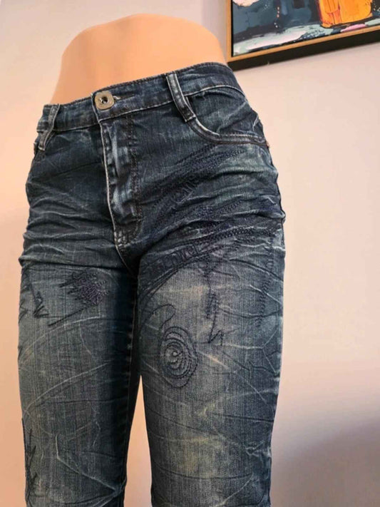 Kahing Vintage Y2K Mid Rise Slim Jeans UK Size 8 Petite