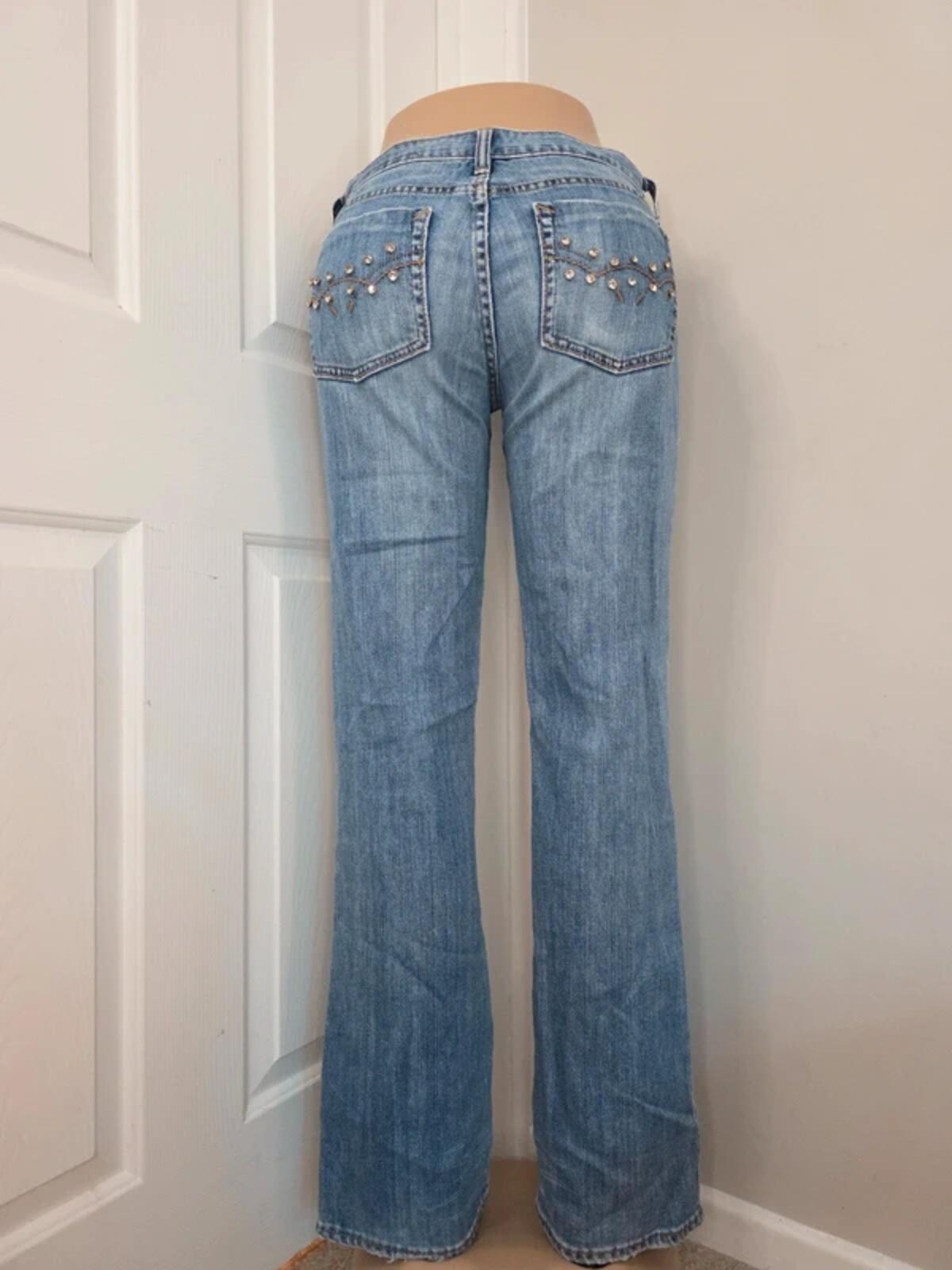 Gap Ultra Low Rise Blingy Bootcut Vintage Y2K Jeans UK Size 8 Tall