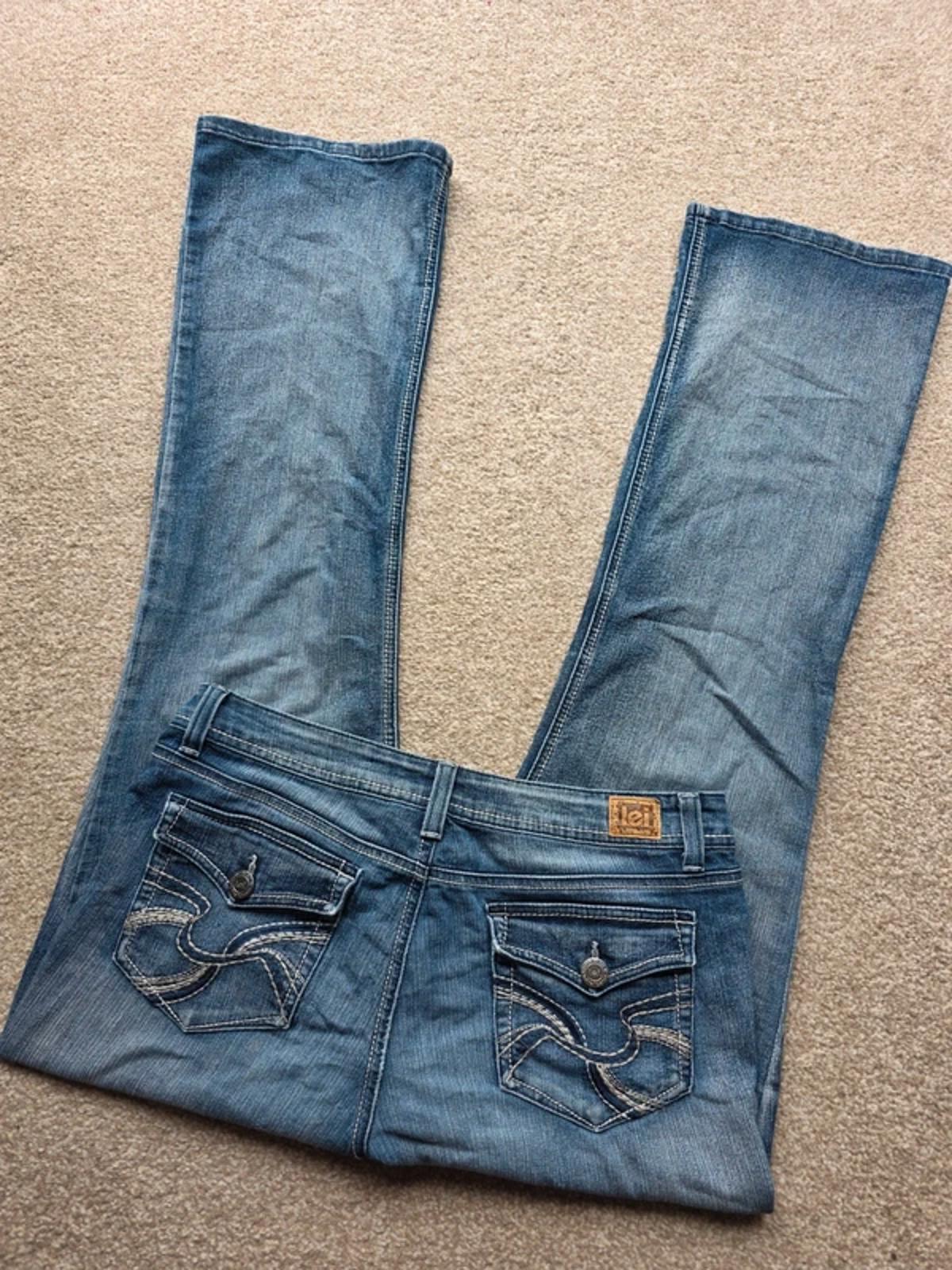 Vintage Y2K Lei Hipster Flare Jeans UK Size 14 Tall