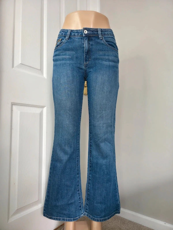 Arizona Mid Rise Flared Vintage Y2K Jeans UK Size 8 Petite