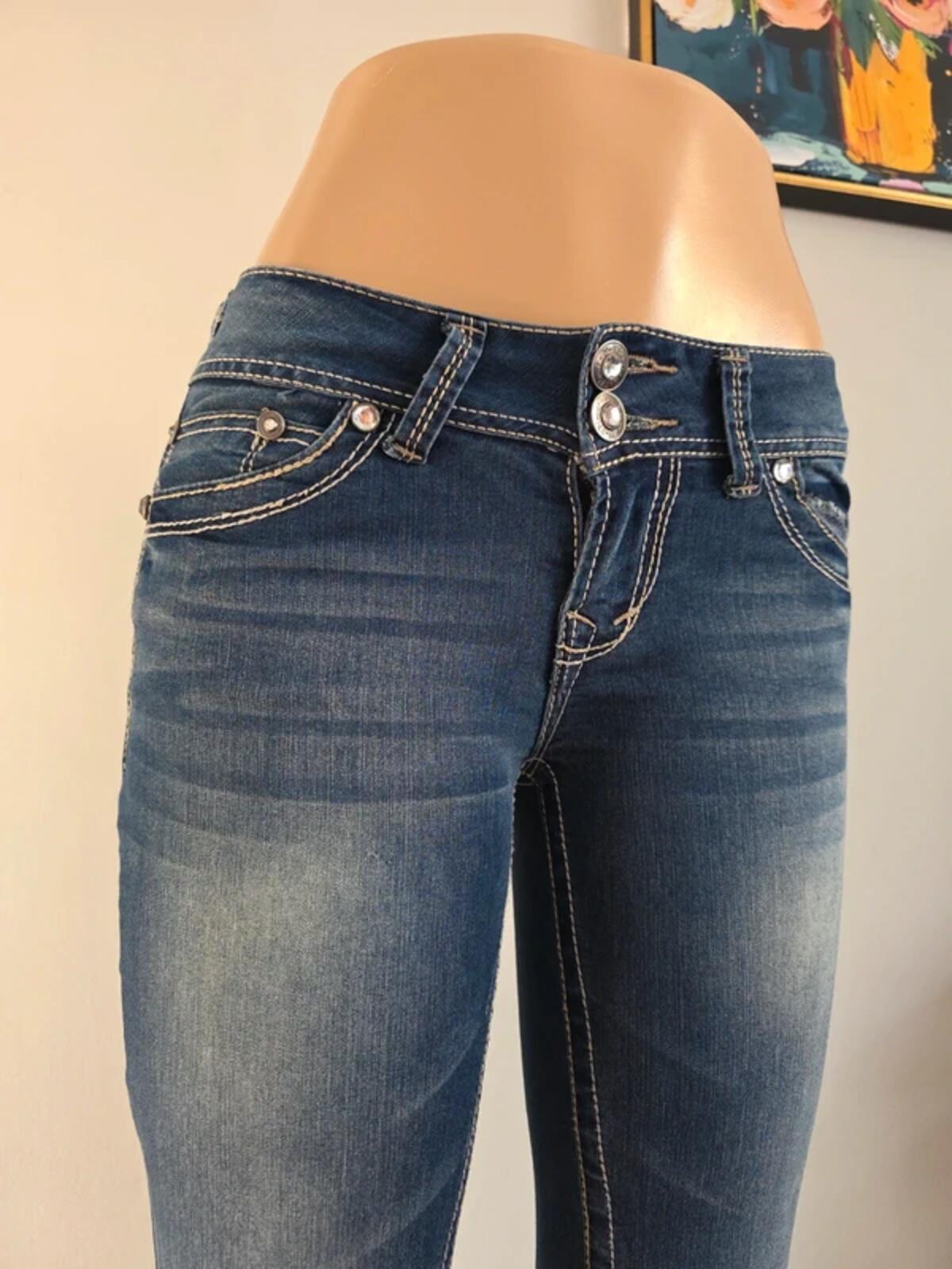 Wallflower Vintage Y2K Low Rise Bling Skinny Jeans UK Size 4