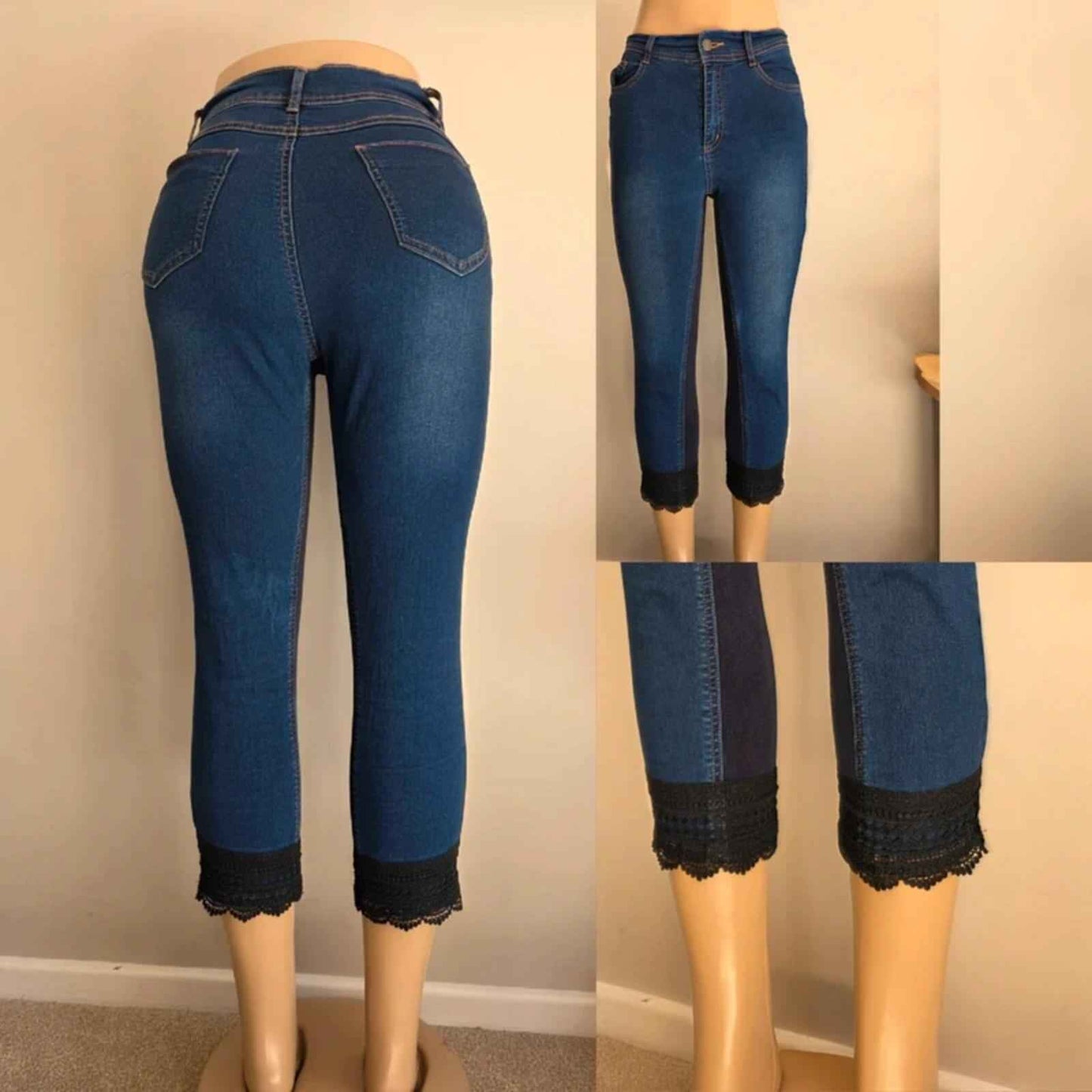 Pixie Hearts Mid Rise Capri Jeans UK Size 6