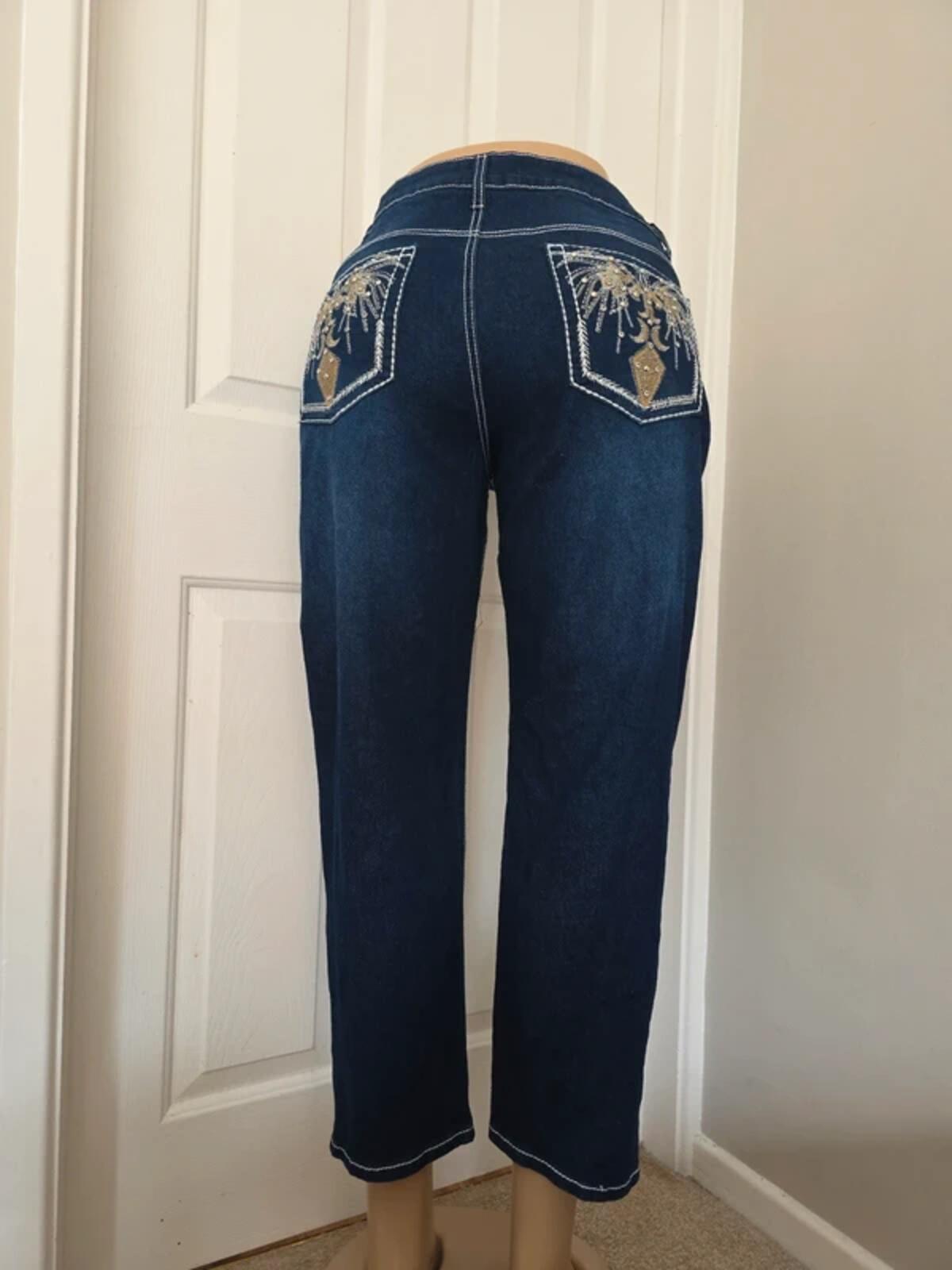 VIP Jeans High Rise Capri Vintage Y2K Jeans UK Size 16/18