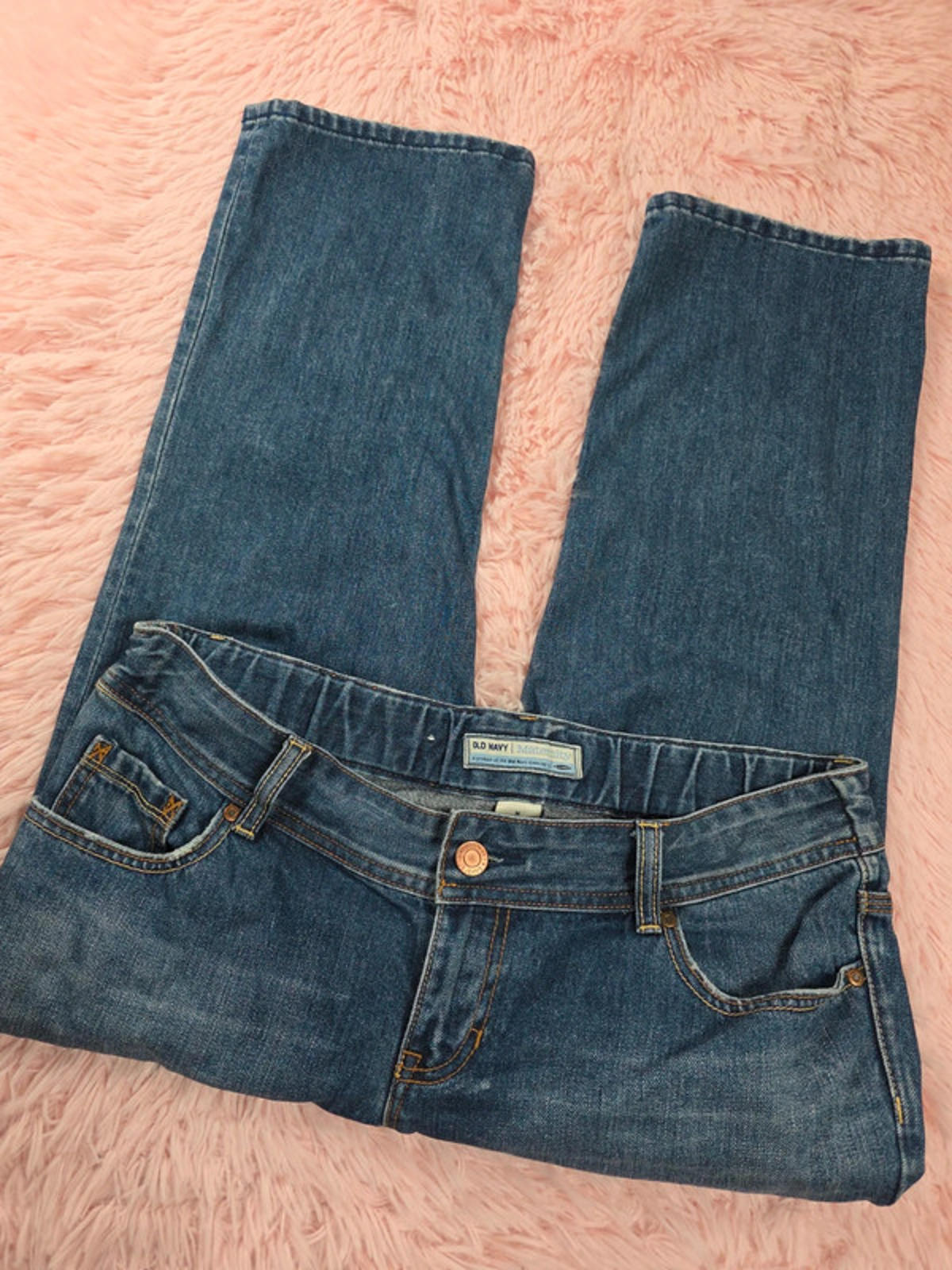 Vintage Y2K Old Navy Maternity Mid Rise Cropped Jeans UK Size 12–14