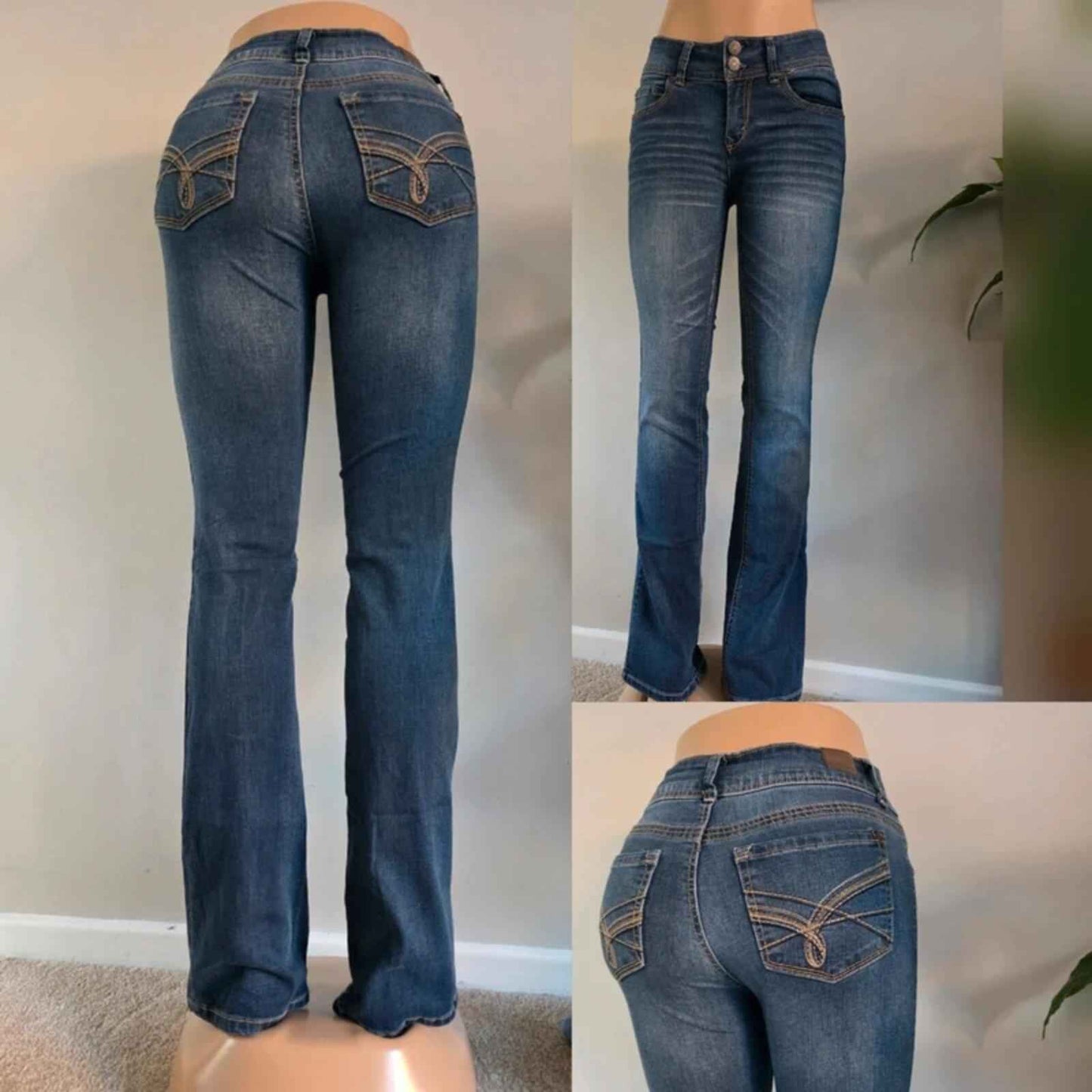 Vintage Y2K WallFlower Low Rise Bootcut Jeans UK Size 8 Tall