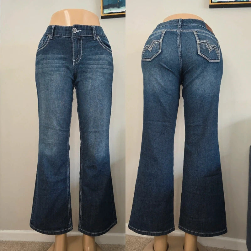 Maurices Mid Rise Bootcut Vintage Y2K Jeans UK Size 12/14 Petite
