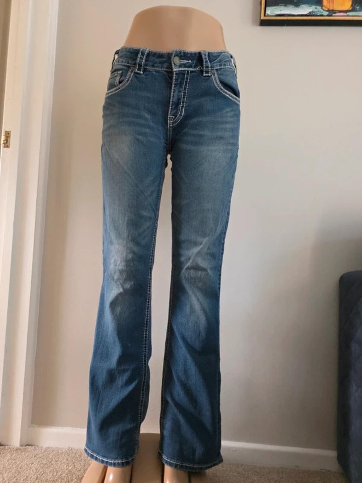 Rock & Roll Mid Rise Baby Bootcut Vintage Y2K Jeans UK Size 8 Tall