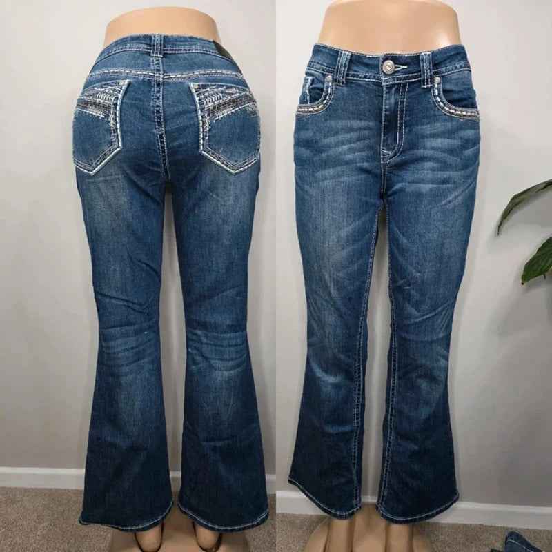 Shyanne Mid Rise Bootcut Blingy Jeans UK Size 12 Petite