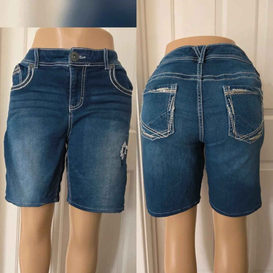 Maurices Vintage Y2K Mid Rise Denim Shorts UK Size 18