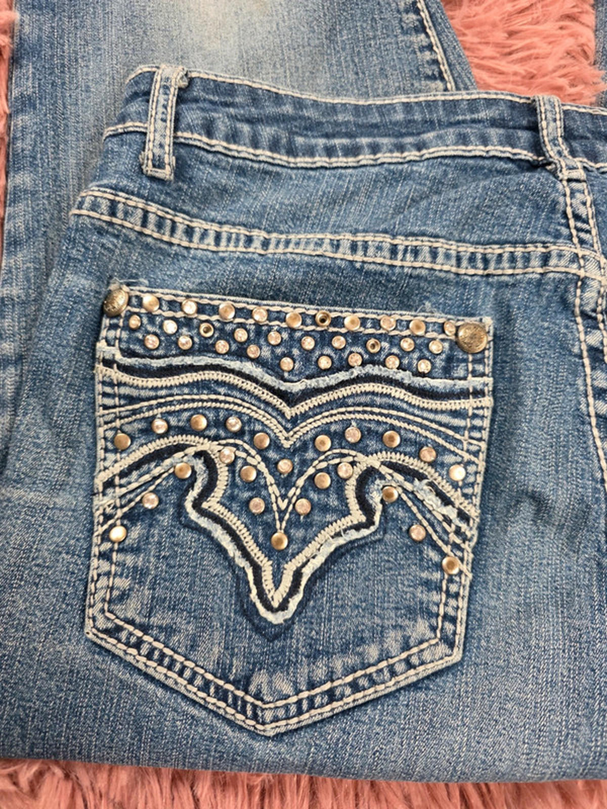 Vintage Y2K Luxe Mid Rise Bootcut Jeans UK Size 10 Petite