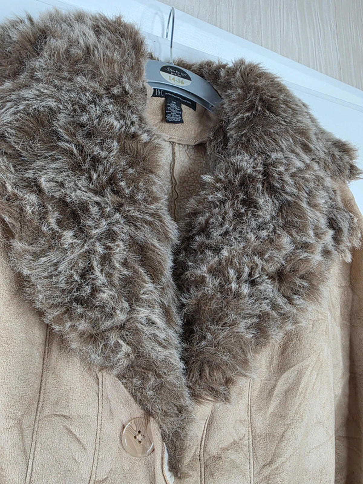 Vintage Y2K INC International Concepts Faux Shearling Jacket UK size 6/8 XS