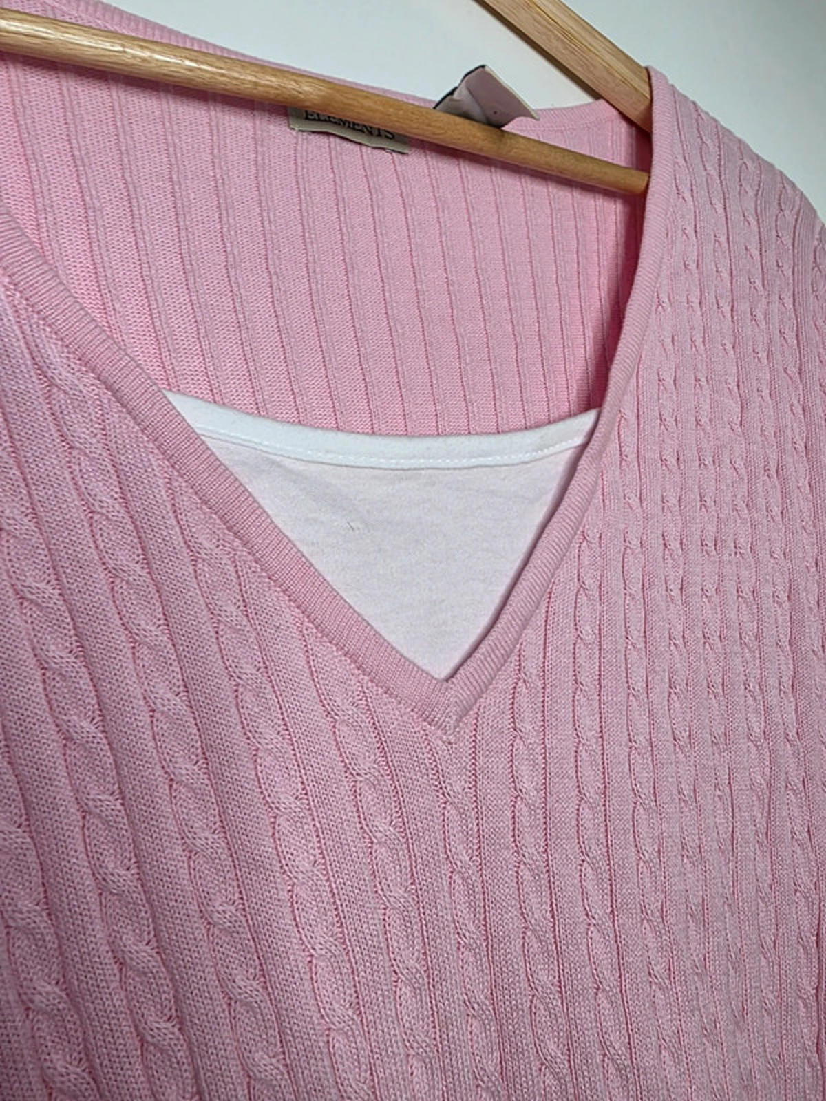 Vintage Y2K Classic Elements Ribbed V Neck Jumper UK size 14