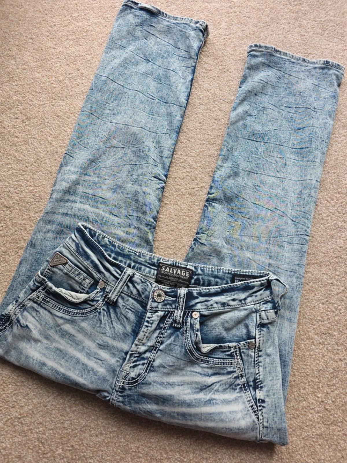 Y2K Salvage Mayhem Boot Mid Rise Bootcut Jeans UK Size 10 .