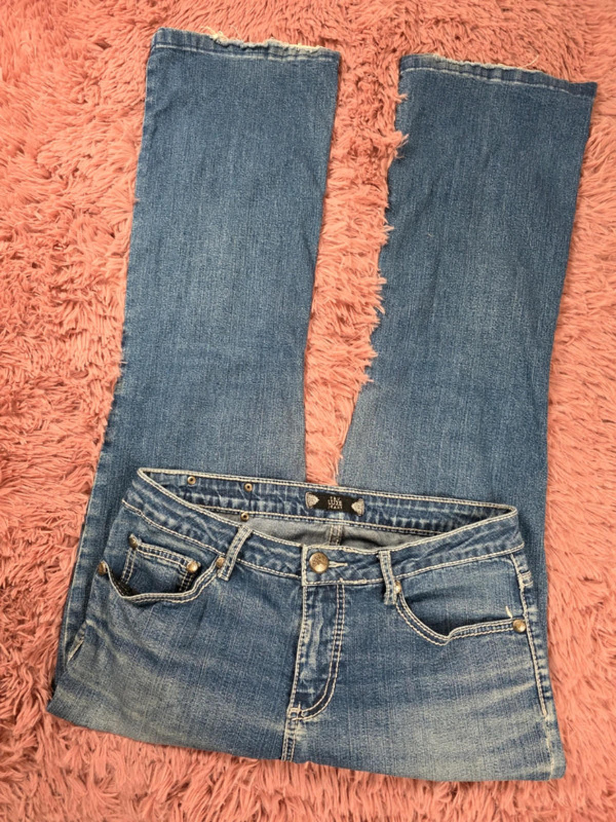 Vintage Y2K Luxe Mid Rise Bootcut Jeans UK Size 10 Petite