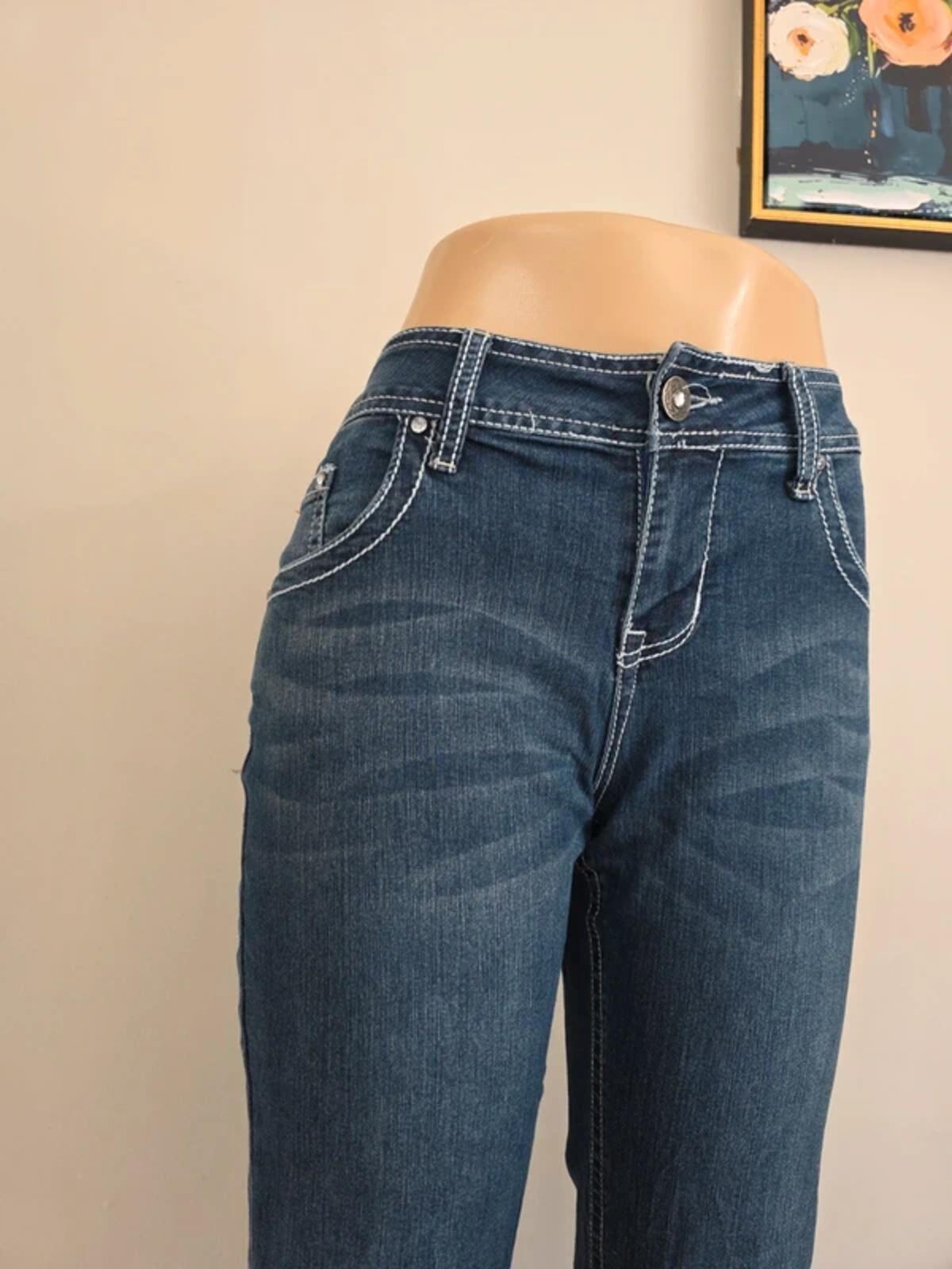 Natural Reflections Mid Rise Blingy Bootcut Vintage Y2K Jeans UK Size 12