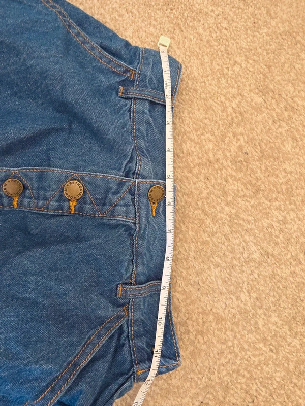 Retro Girl High Waist A Line Vintage Y2K Denim Midi Skirt UK Size 4/6