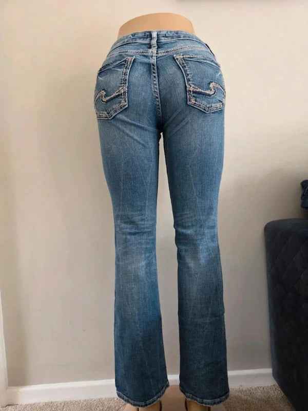 Vintage Y2K Silver Jeans Co Low Rise Bootcut Jeans UK Size 8 petite