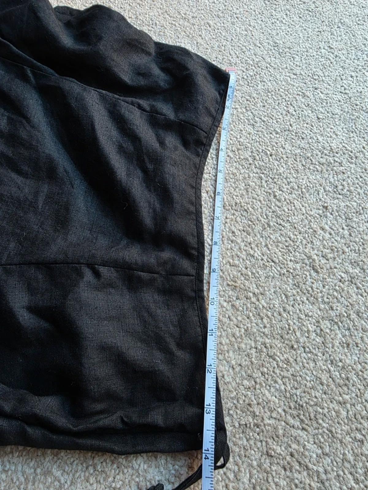 Vintage Y2K Nine West Mid Rise Black Linen Embroidered Skirt UK Size 6-8